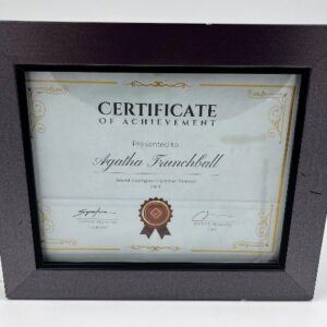 Certificate with frame